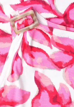Top met ronde hals en schouderdetails