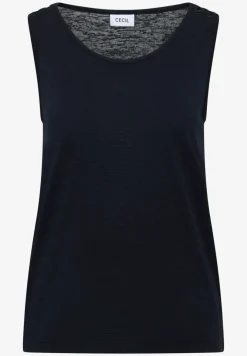 Top met ronde V-hals en gevlochten detail