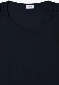 Top met ronde V-hals en gevlochten detail
