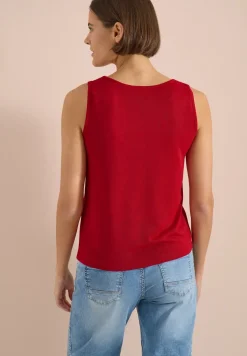 Top met ronde V-hals en gevlochten detail