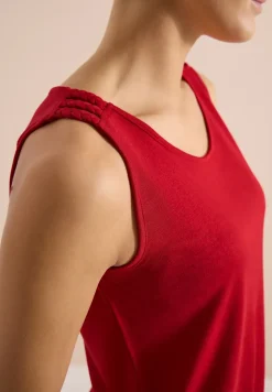 Top met ronde V-hals en gevlochten detail