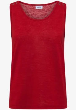 Top met ronde V-hals en gevlochten detail