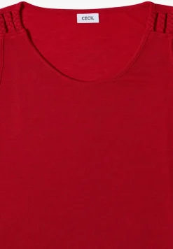 Top met ronde V-hals en gevlochten detail