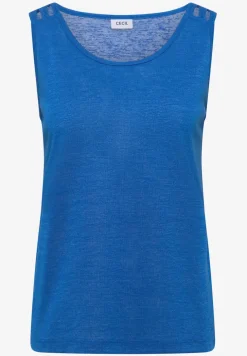 Top met ronde V-hals en gevlochten detail
