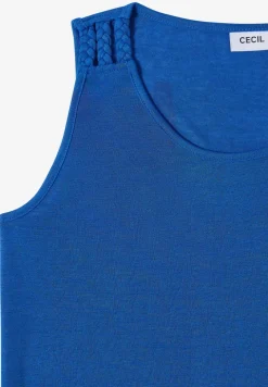Top met ronde V-hals en gevlochten detail
