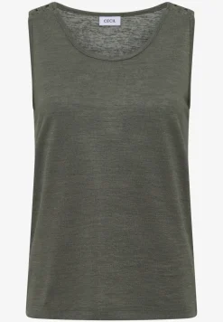 Top met ronde V-hals en gevlochten detail