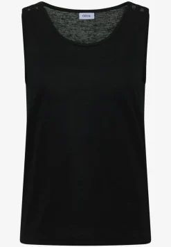 Top met ronde V-hals en gevlochten detail