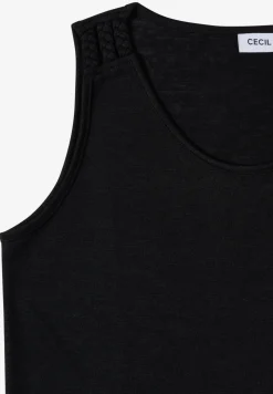 Top met ronde V-hals en gevlochten detail