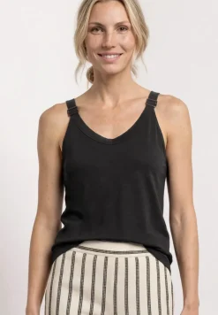 Top met V-hals en decoratief detail