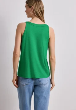 Top met V-hals en decoratief detail