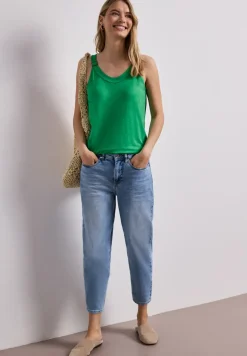 Top met V-hals en decoratief detail