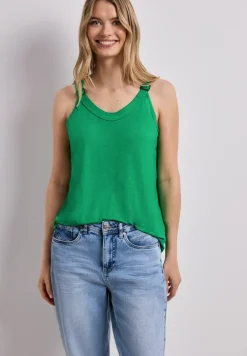 Top met V-hals en decoratief detail