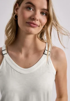Top met V-hals en decoratief detail