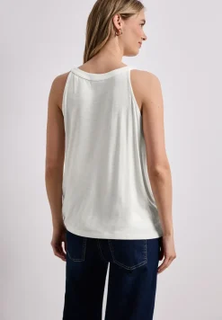 Top met V-hals en decoratief detail