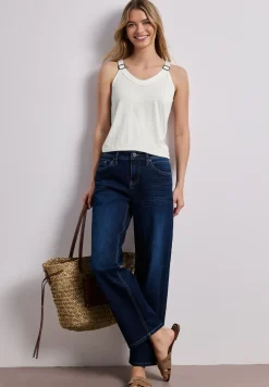 Top met V-hals en decoratief detail