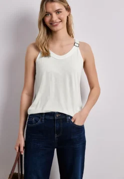 Top met V-hals en decoratief detail
