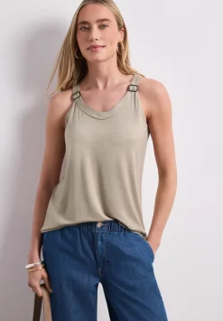 Top met V-hals en decoratief detail