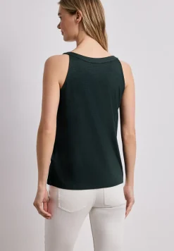 Top met V-hals en decoratief detail