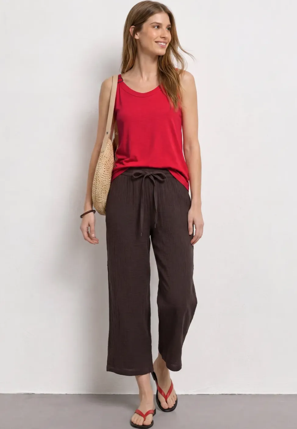 Top met V-hals en decoratief detail