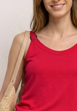 Top met V-hals en decoratief detail