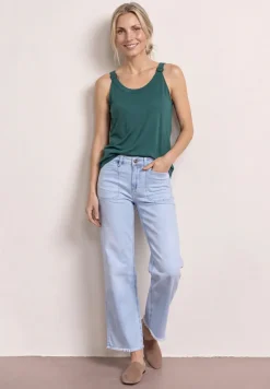 Top met V-hals en decoratief detail
