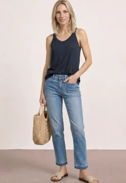 Top met V-hals en decoratief detail