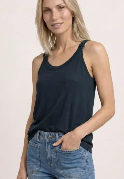Top met V-hals en decoratief detail