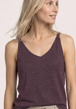 Top met V-hals en glitterdetails