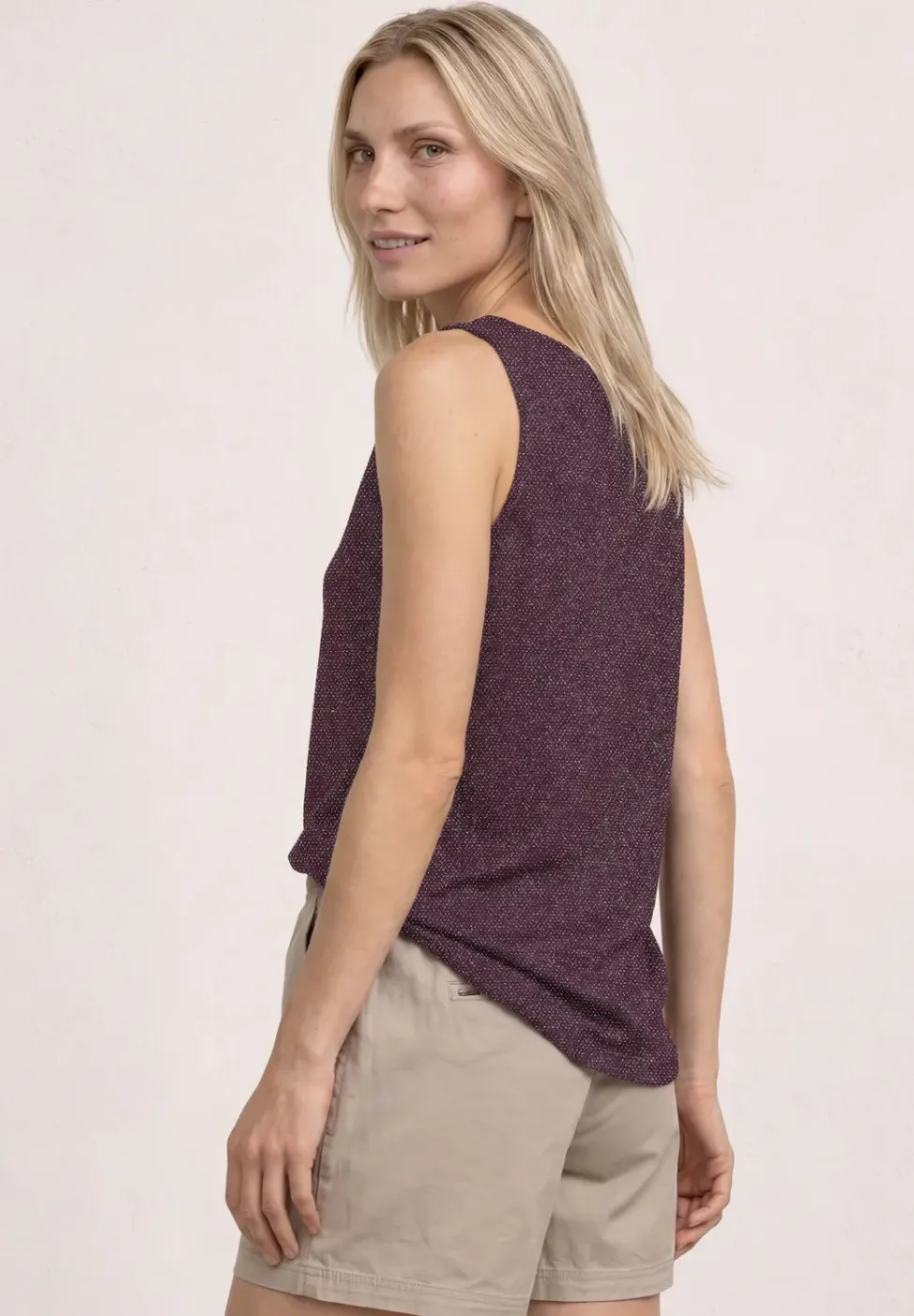 Top met V-hals en glitterdetails