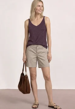 Top met V-hals en glitterdetails