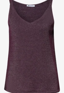 Top met V-hals en glitterdetails