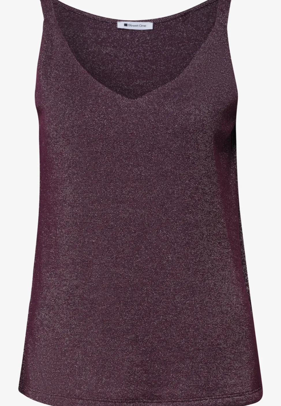 Top met V-hals en glitterdetails