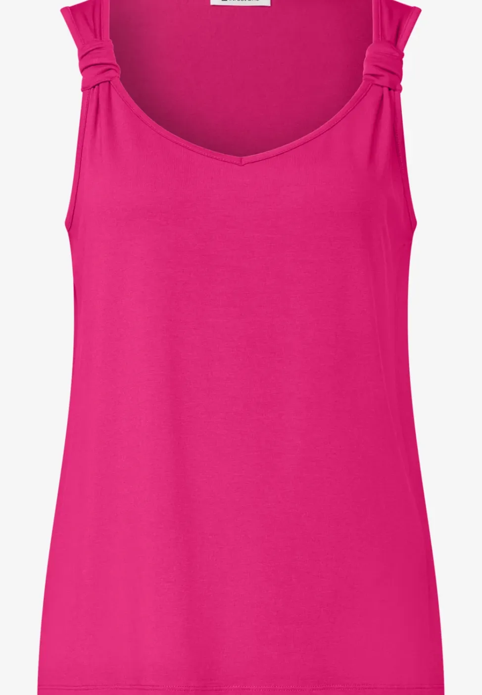 Top met V-hals en knoopdetail