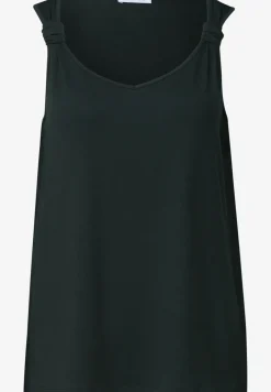 Top met V-hals en knoopdetail
