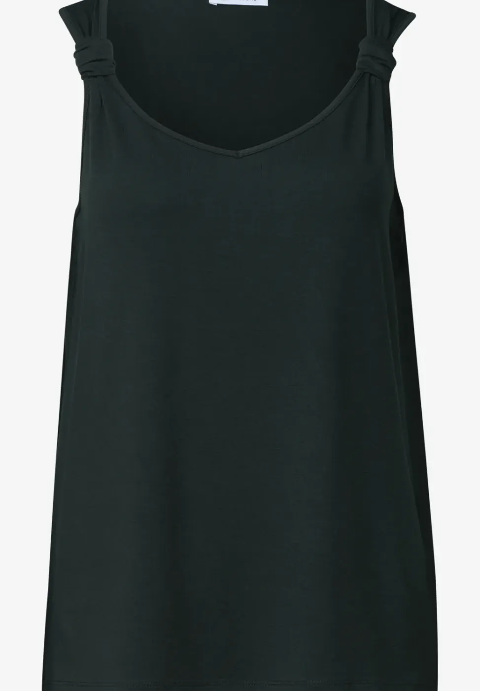 Top met V-hals en knoopdetail
