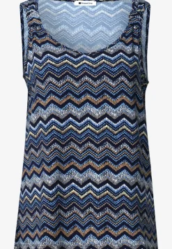 Top met V-hals en knoopdetail