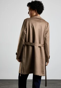 Trenchcoat in velours-look