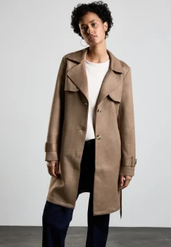 Trenchcoat in velours-look