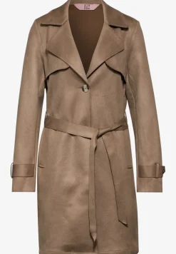 Trenchcoat in velours-look