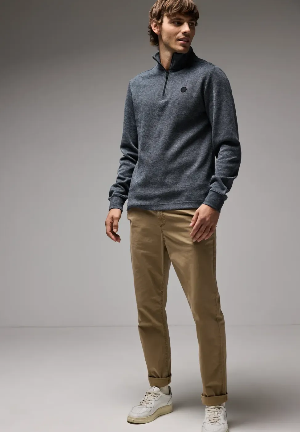 Troyer shirt met lange mouwen