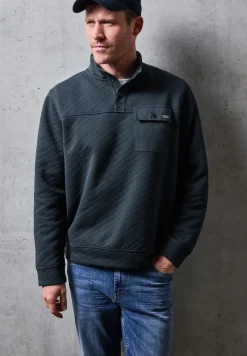 Troyer structuursweatshirt