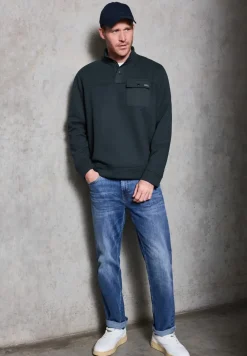 Troyer structuursweatshirt