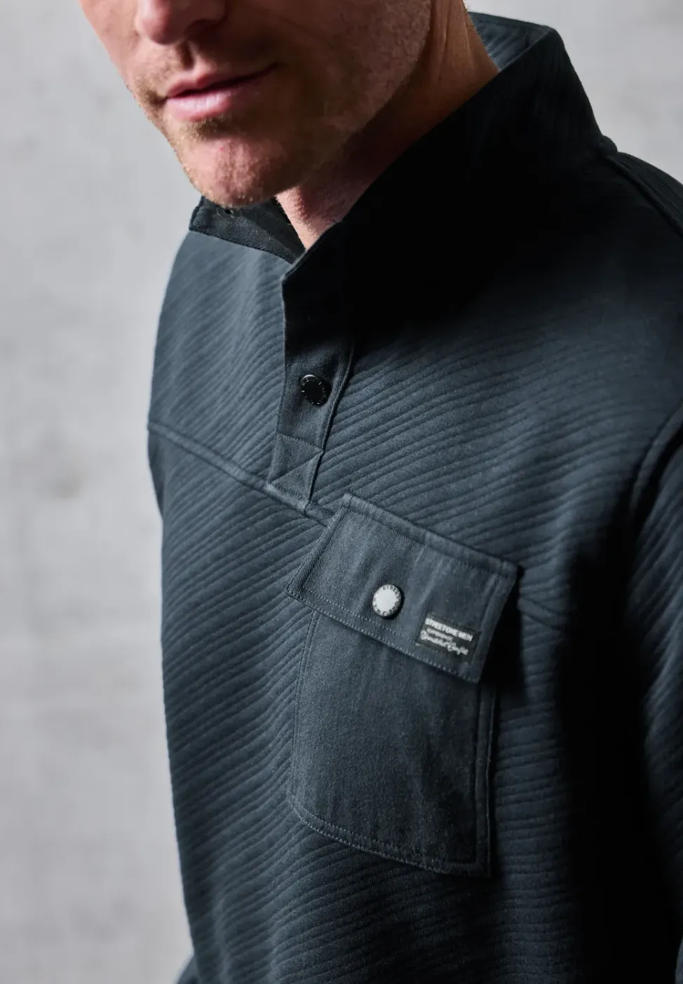 Troyer structuursweatshirt