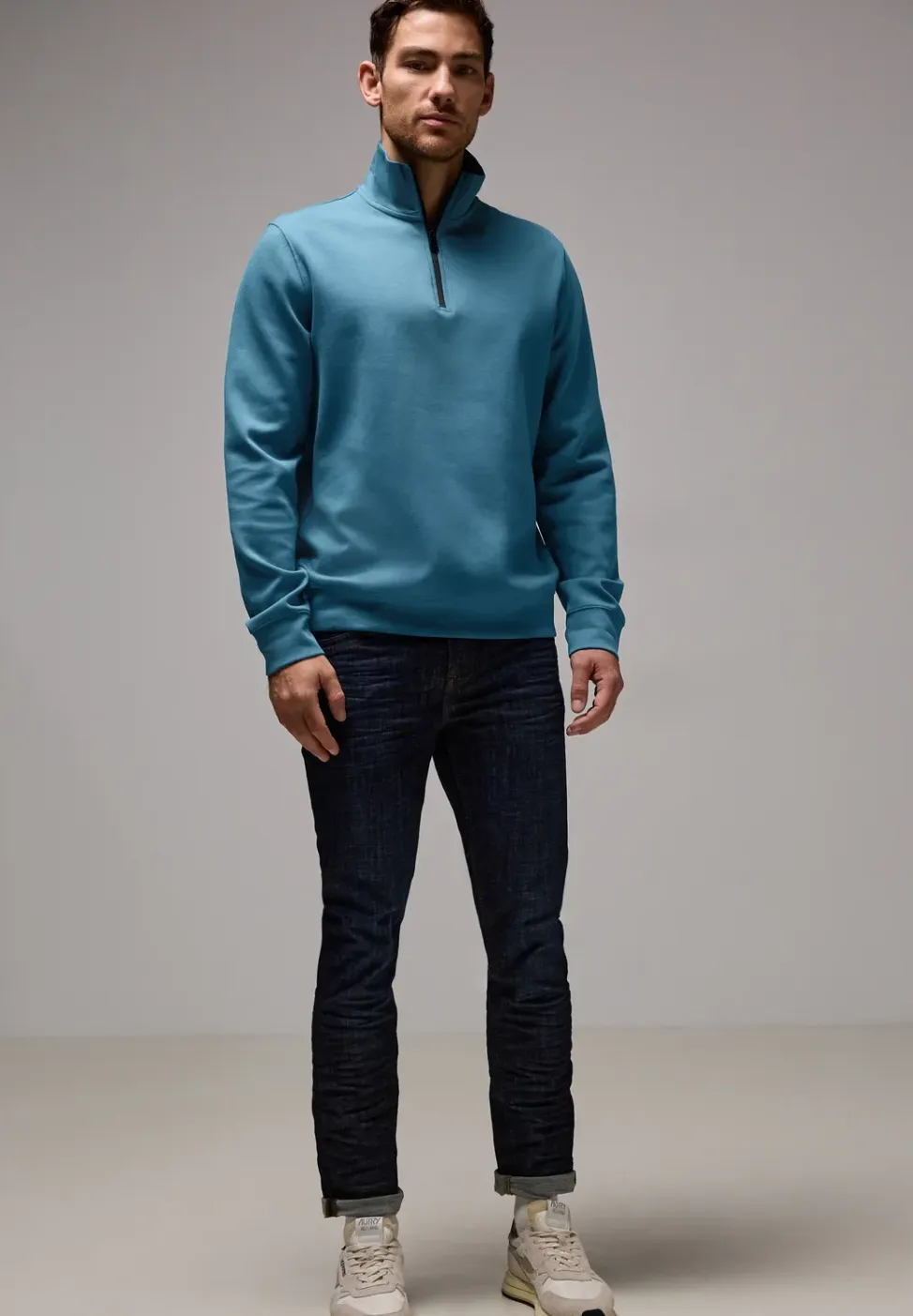 Troyer sweatshirt met rits