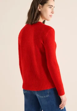 Trui met bouclé V-hals