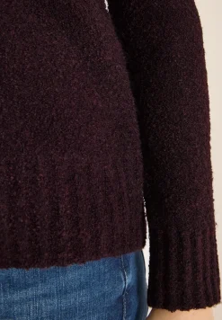 Trui met bouclé V-hals
