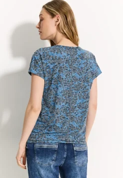T-shirt met burnout-print