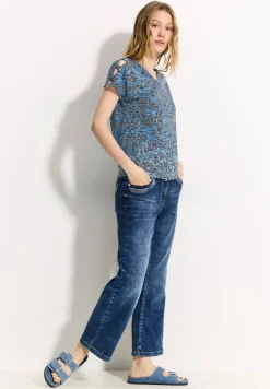 T-shirt met burnout-print