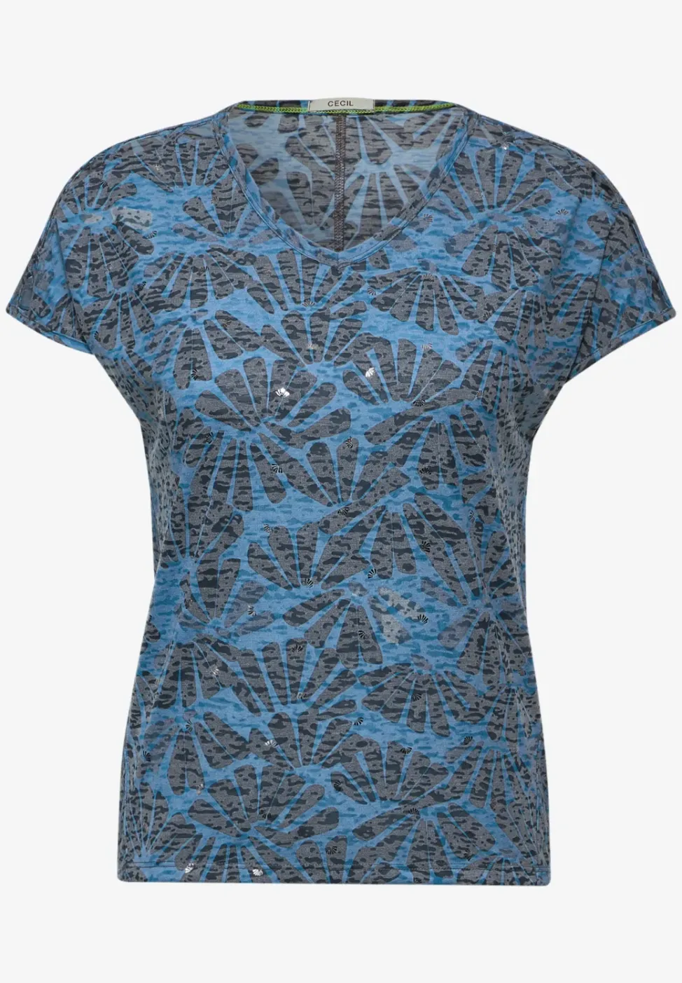 T-shirt met burnout-print