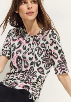 T-shirt met burnout-print
